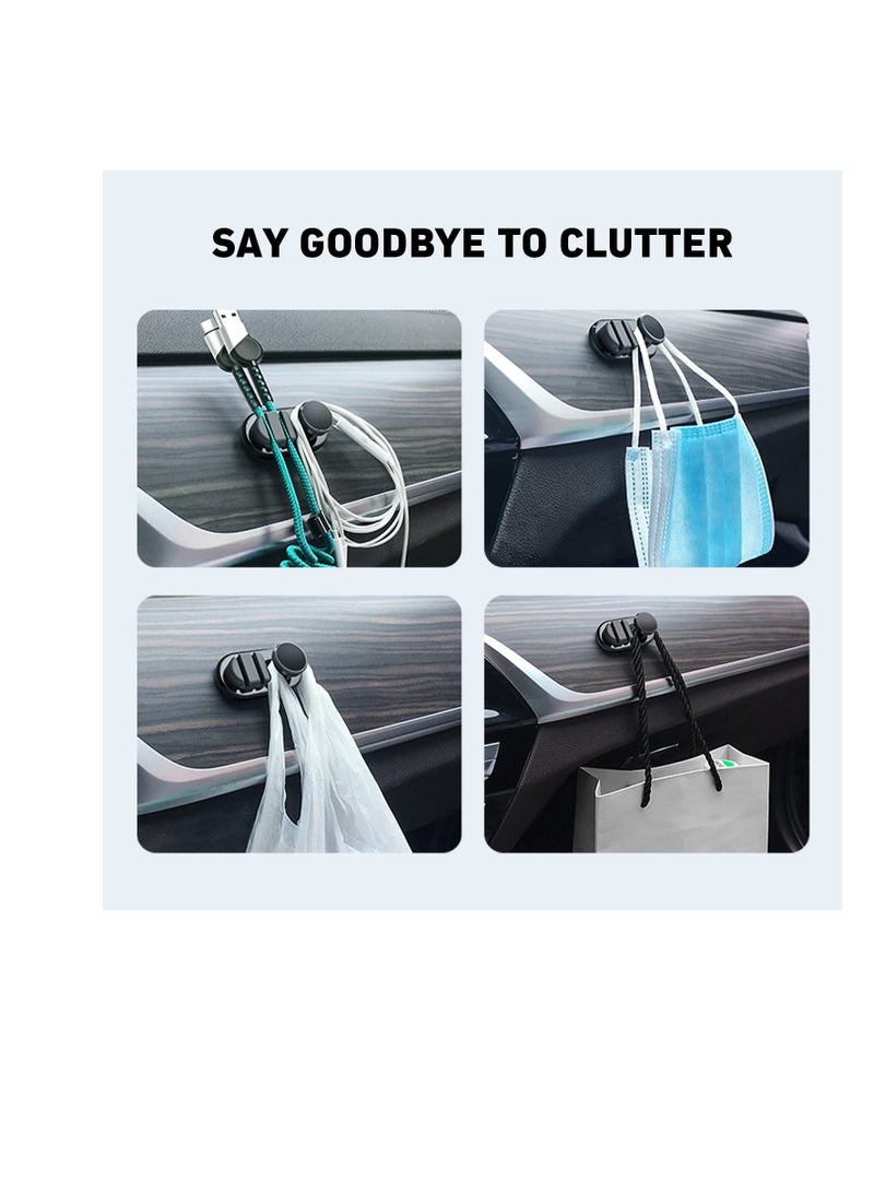 Excefore Car Dashboard Hook Holder for Key, Car Storage Clip, Multi Storage Hook, for Charging Cable, Data Cable,Earphone Cable,Bag and Mask, Phone Cord Organizer Stick on Dashboard, Hanging Hooks, Holder  - Image 3
