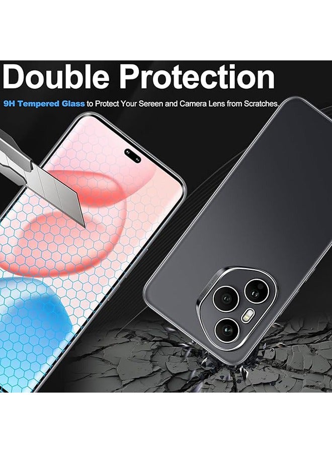 2 Pcs Honor 400 Pro 5G Screen Protector, With 2 Pcs Camera Protective Film, 9H Tempered Glass Screen Protector for Honor 400 Pro 5G, Full Coverage Bubble-Free Tempered Film, Anti-Scratch Film (Edge Adhesive) - Image 2