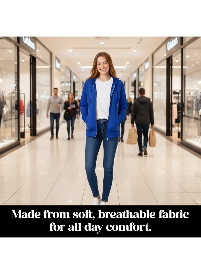 PRINTSHOP4ME Women’s Hoodie With Zipper – Cotton Hooded Neck | Long Sleeve With Kangaroo Pocket | Warm Everyday Wear For Travel,Sports, Work,Outdoor Walks And Casual Outfits - Image 4