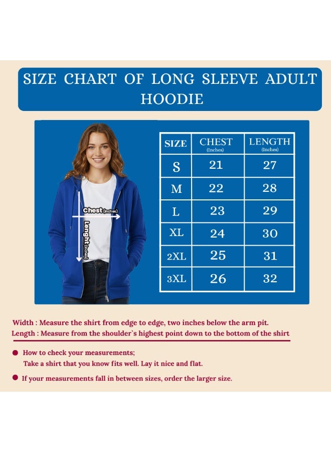 PRINTSHOP4ME Women’s Hoodie With Zipper – Cotton Hooded Neck | Long Sleeve With Kangaroo Pocket | Warm Everyday Wear For Travel,Sports, Work,Outdoor Walks And Casual Outfits - Image 2