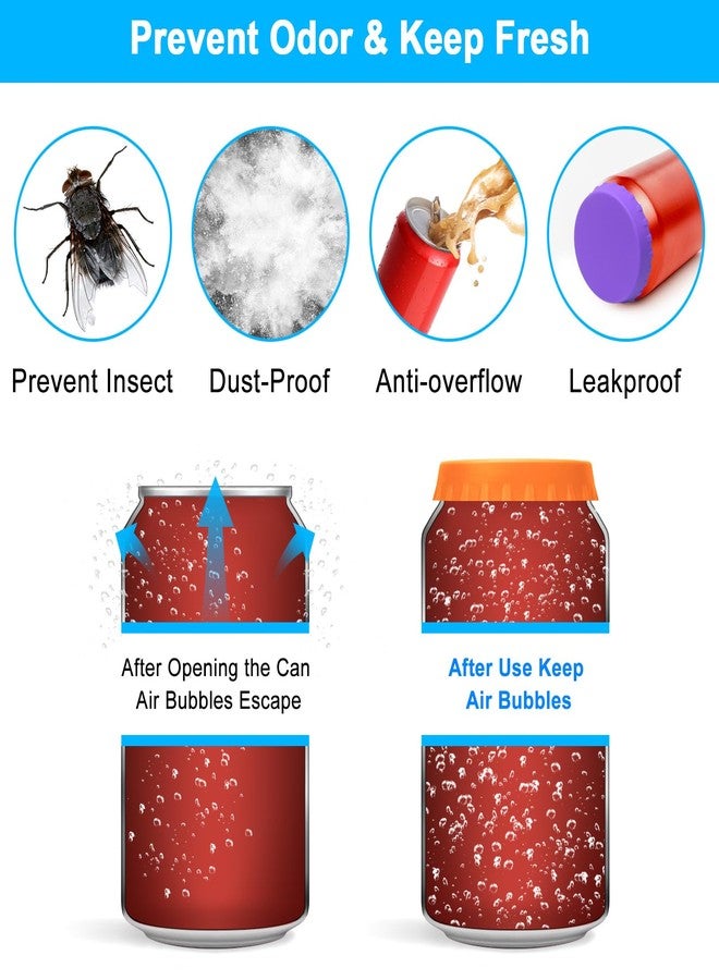 MECHEER 6 Pack Silicone Soda Can Cover Lids, Reusable Soda Can Lids Beer Can Covers Pop Can Covers, BPA Free Silicone Can Cover, Stopper and Protector for Soda, Beer, Beverage, Juice, Coke, Fits Standard Cans - Image 3