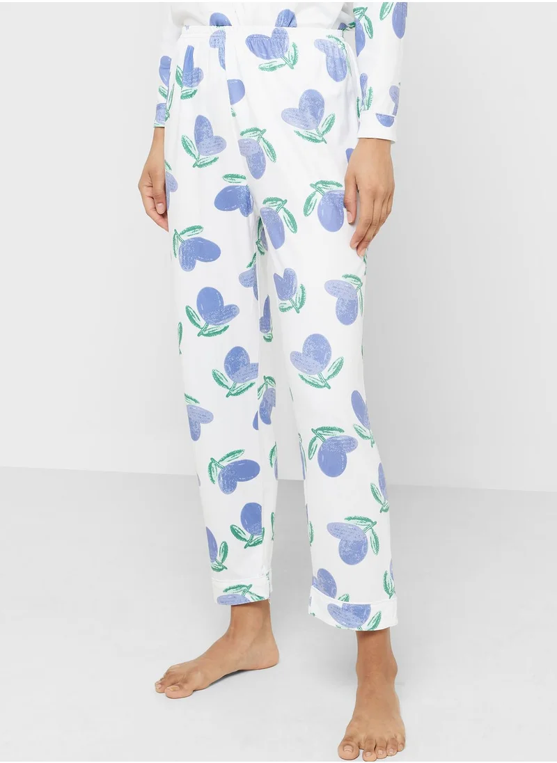 جينجر Floral Print Shirt & Pyjama Set