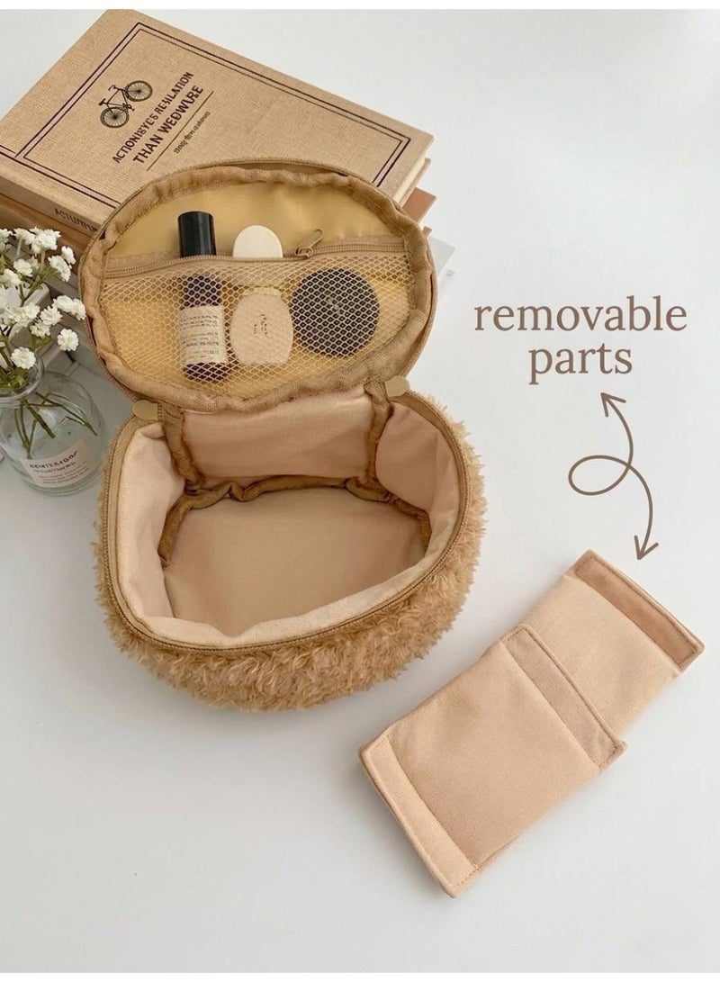Cute Plush Bear Makeup Bag Cosmetic Organizer for Women - Image 4