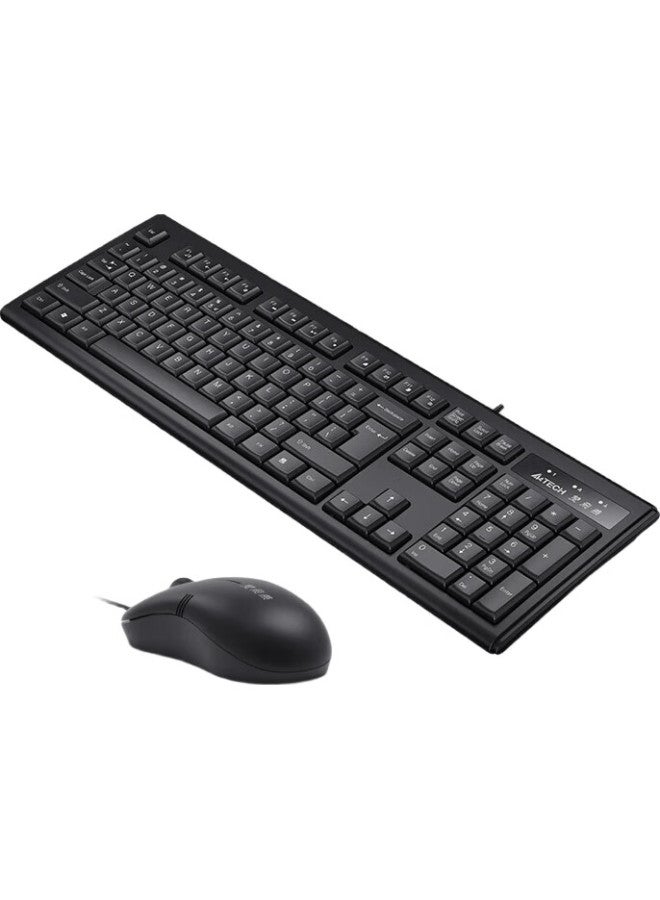 A4TECH A4Tech Wkm-1000 Wired Keyboard And Mouse Combo For Office Desk, Computer, Laptop, External Wired Keyboard And Mouse Set, Black - Image 3