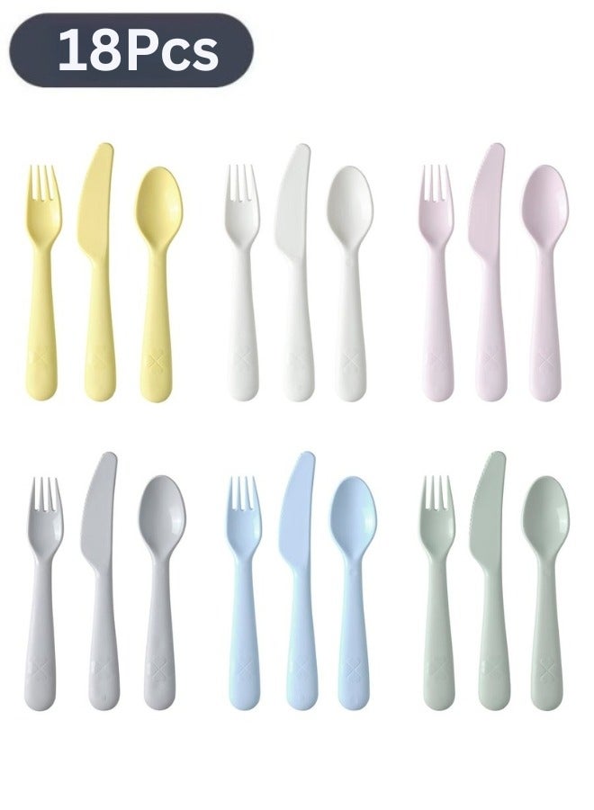 Ikea 36-Piece Kids' Dinner Set Made Of BPA-Free Polypropylene Plastic Includes Cutlery, Plates, Bowls, And Cups Microwave And Dishwasher Safe Perfect For Everyday Meals And Parties. - Image 2