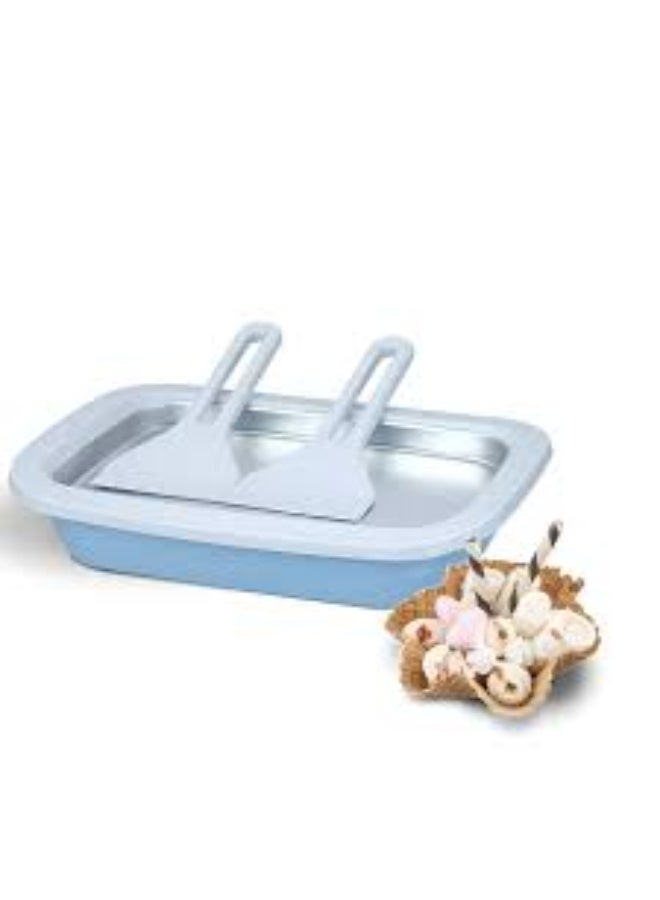 BM SATELLITE Home Soft Serve Ice Cream Maker and Ice Cream Cone Maker, Homemade Ice Cream Roll Machine with Rapid Freezing Gel Plate and 2 Mixing Spatulas, No Ice or Salt Required - Image 2