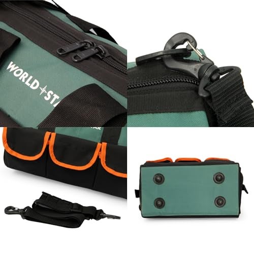 WORLD STAR Tool Bag with Multipurpose Tool Storage | Durable Polyester Water Proof Bag Bag for Electricians Plumbers & Technicians | Household Tool Organiser | For all Hand & Power Tools - Image 5