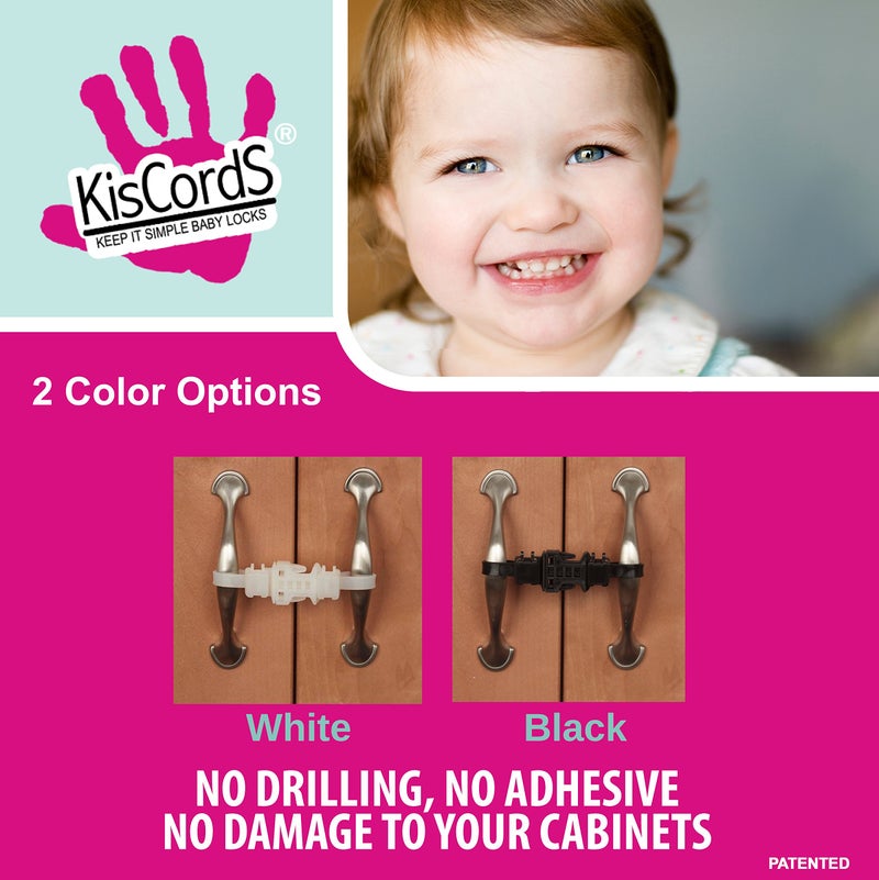 Kiscords Baby Safety Cabinet Locks for Handles Child Safety Cabinet Latches for Home Safety Strap for Baby Proofing Cabinets Kitchen Door RV No Drill No Screw No Adhesive /4 Pack (Black) - Image 4