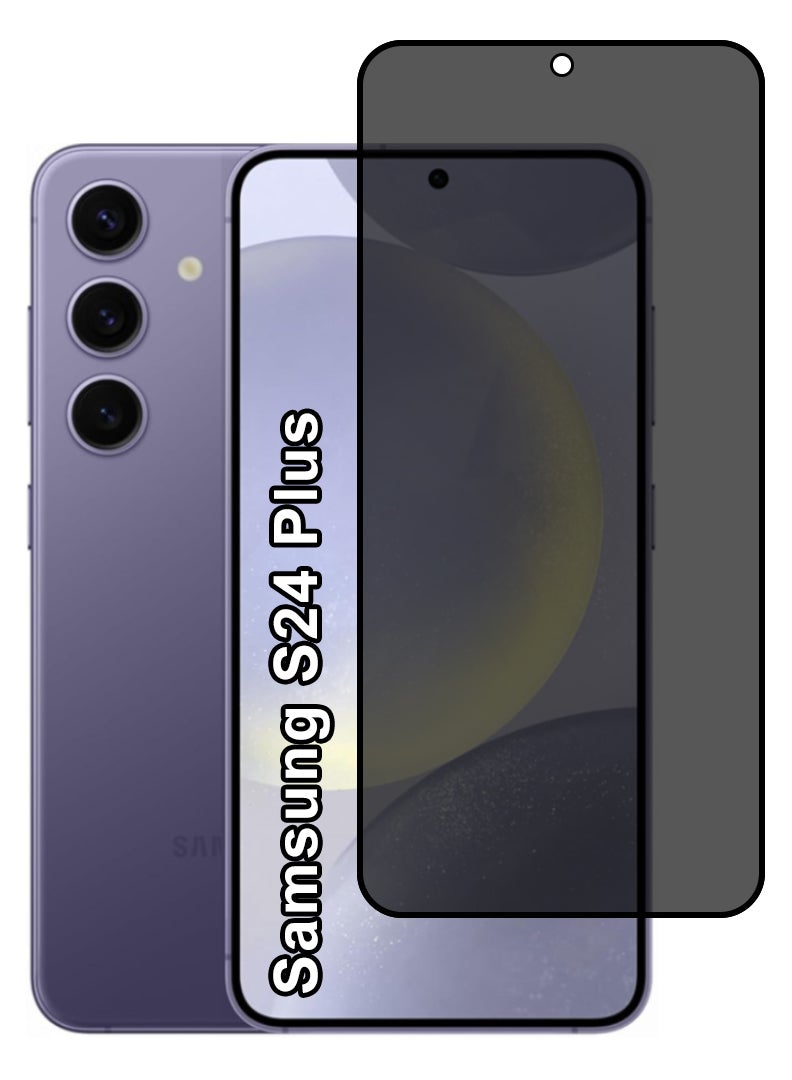 MUDISO Privacy Screen Protector For Samsung Galaxy S24 Plus 9H Hardness Anit Spy Tempered Glass Film [100% Privacy Protection], Bubble Free Easy Installation, Full Coverage And Anti Scratch - Image 1