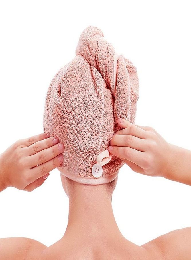 AMERTEER Microfiber Hair Towel for Women Water Absorbing and Shower Cap with Pineapple Grid Design - Image 5