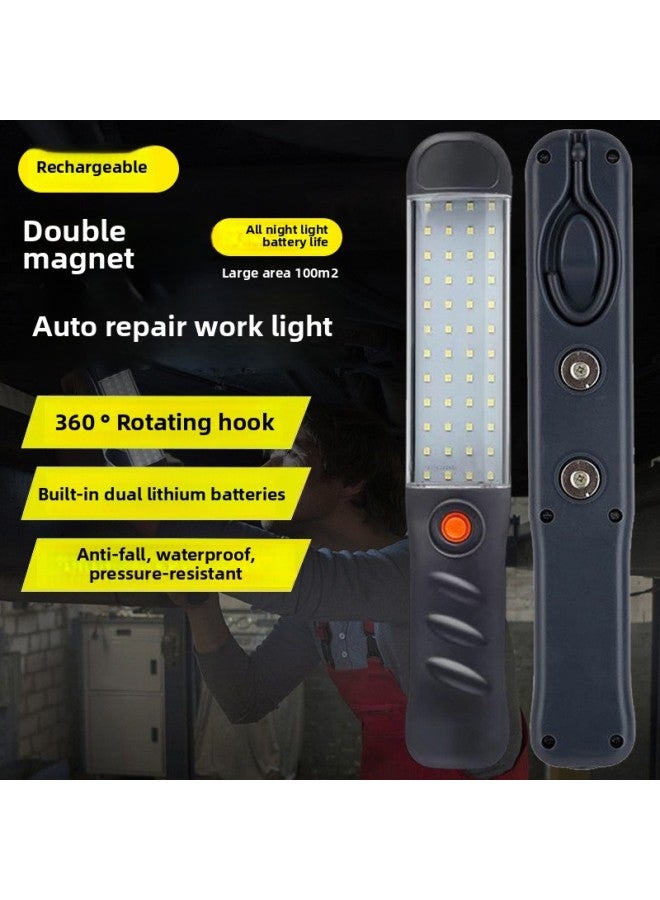 Hand-held Charging Repair Light Emergency Light Camping Light Night Market Stall Light Comes With Hook Magnet Adsorption Direct Sales-Power:Long-lasting Led Work Light Dual Batteries 4000 Mah  - Image 1