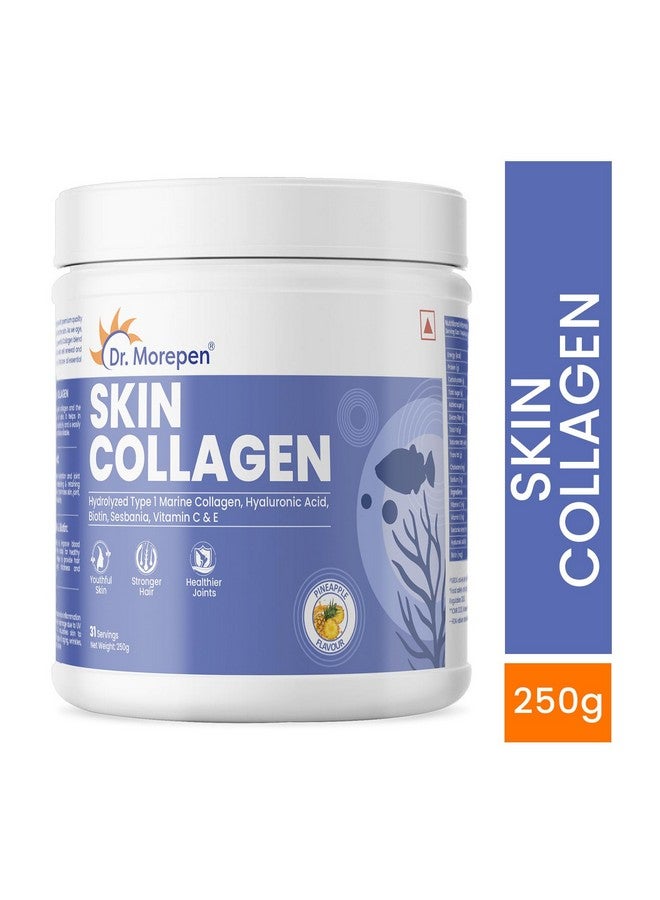 DR. MOREPEN Marine Collagen Skin Protein Powder With Hyaluronic Acid, Vitamin C, Sesabania & Biotin | Pineapple Flavour | 250g - Image 2