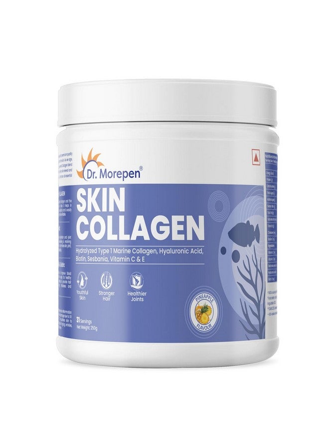 DR. MOREPEN Marine Collagen Skin Protein Powder With Hyaluronic Acid, Vitamin C, Sesabania & Biotin | Pineapple Flavour | 250g - Image 1