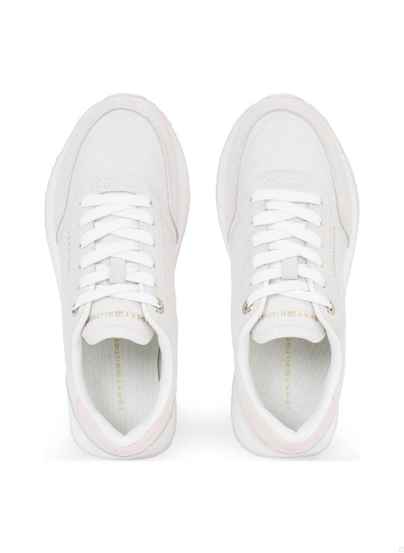 Women's Suede Mixed Texture Runner Trainers -  Suede upper, white - pzsku/Z09179AAFD412BB2D239EZ/45/_/1724216767/5d6742b9-f591-4a63-a1e4-3b199f9b1da3