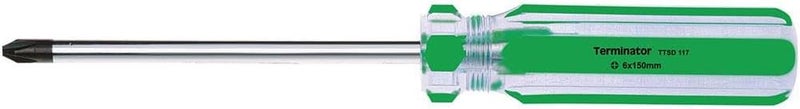 Terminator TTSD 117 Cross-Head Screwdriver with Plastic Handle, 6 mm x 150 mm - Image 1