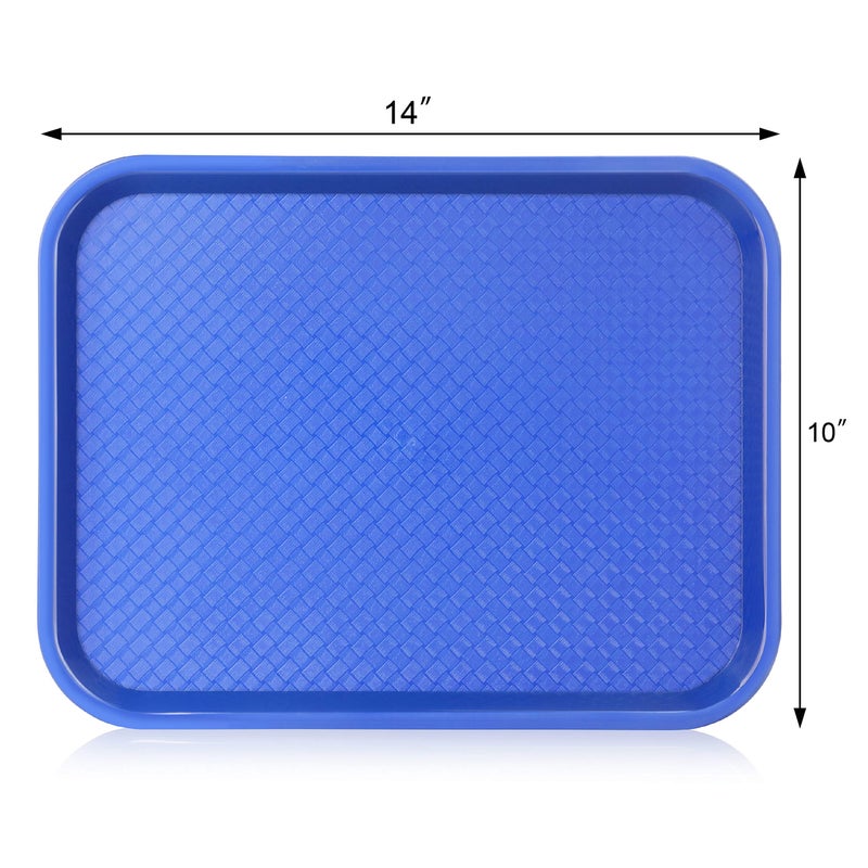 New Star Foodservice 24364 Blue Plastic Fast Food Tray  10 by 14 Inch  Set of 12 - Image 2
