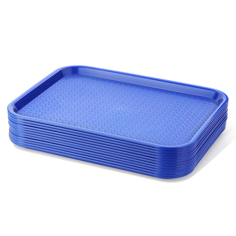 New Star Foodservice 24364 Blue Plastic Fast Food Tray  10 by 14 Inch  Set of 12 - Image 1