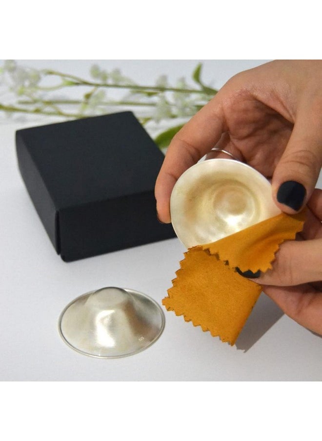 Otto Angelino Silver Nursing Cups Nipple Shields For Breastfeeding Mothers Soothe Protect Reusable Tender And Handmade Nipples Breast Shells Milk Saver To Collect Breastmilk Leaks  - Image 5