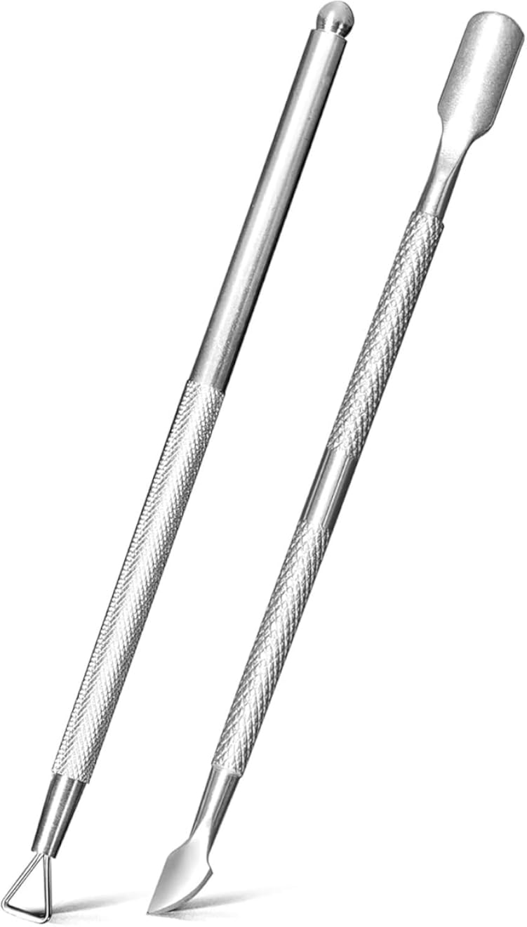 Cuticle Remover Kit, 2 Pieces Stainless Steel Cuticle Pusher Professional Manicure Pedicure Remover Kit
