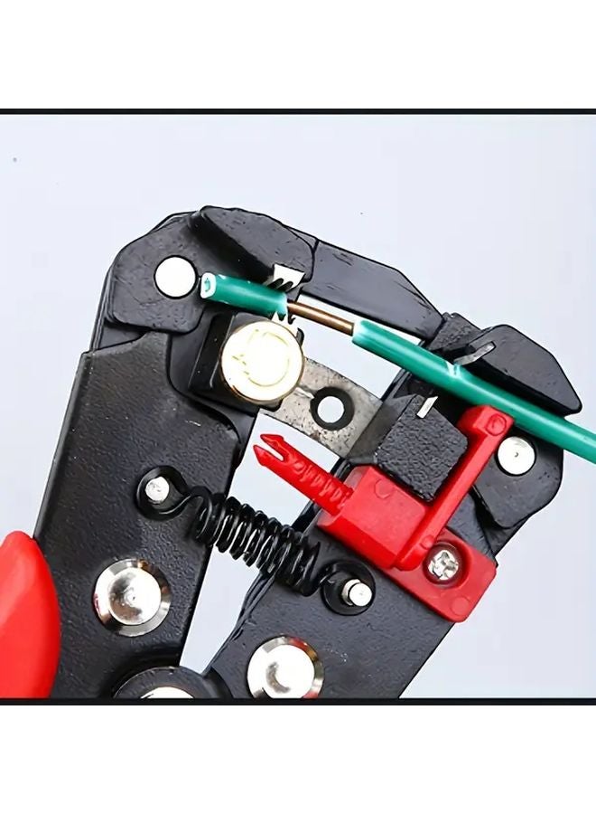 Black Red 7 In 1 Heavy Duty Automatic Wire Crimping Set With Terminals Stripper - Image 3