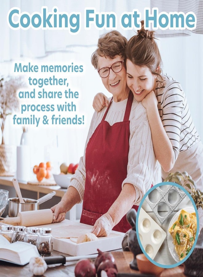 كوتشينا برو قالب رافيولي بمربعات كبيرة جدًا (2.5 بوصة) - صينية رافيولي أصلية مع مكبس، يصنع 10 حبات رافيولي إيطالية دفعة واحدة، طقم صنع معكرونة سهل الاستخدام، تصميم متين - هدية مثالية لعيد الميلاد - Image 5