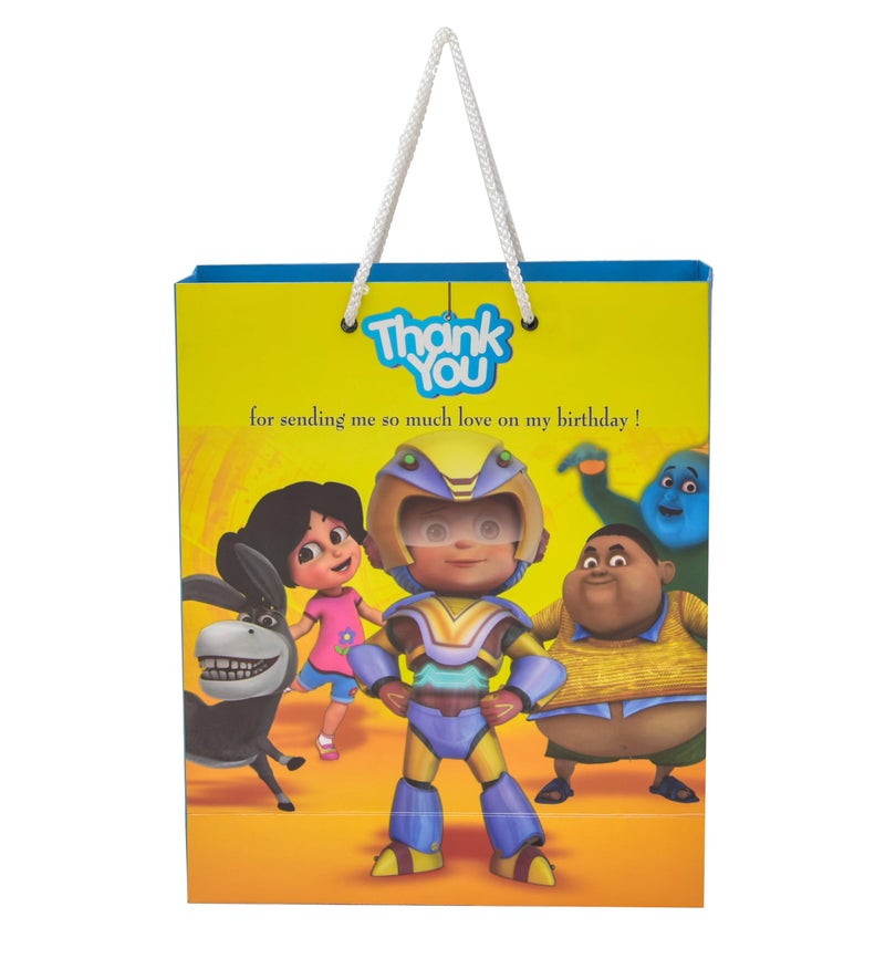 PPJ ® -THANK YOU HAPPY BIRTHDAY (ROBO BOY THEME) (30 Pcs.) PAPER CARRY BAG, 10 Inch X 12 Inch X 4 Inch RETURN GIFT/HAPPY BIRTHDAY/RETURN GIFTS/GIFTS/GIFT BAGS/GIFT COVERS (Pack of 30) - Image 2