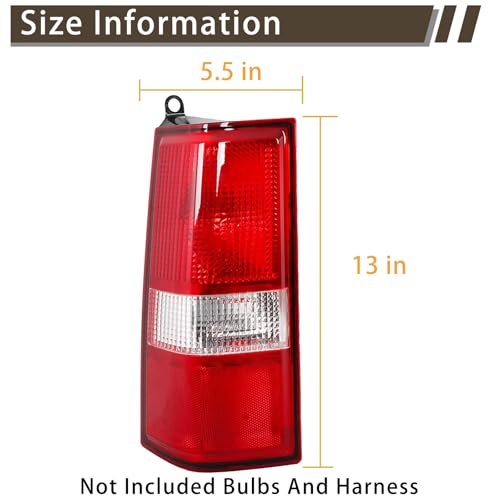 MiKaFex Tail Light Compatible With 2003-2014 Chevy Express 1500, 2003-2023 Chevrolet Express 2500/3500, 2003-2023 GMC Savana Driver and Passenger Side RED Rear Brake Lamps - Image 5