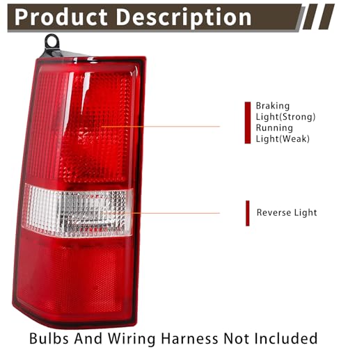 MiKaFex Tail Light Compatible With 2003-2014 Chevy Express 1500, 2003-2023 Chevrolet Express 2500/3500, 2003-2023 GMC Savana Driver and Passenger Side RED Rear Brake Lamps - Image 2