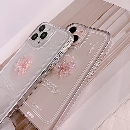 Ownest Compatible for iPhone 12 Cute 3D Pink Bowknot Slim Clear Aesthetic Design Women Teen Girls Camera Lens Protection Phone Cases Cover - Image 4
