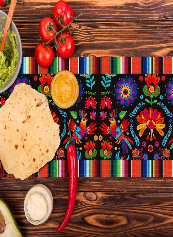 Kreyfer Mexican Table Runner 72 x 13 Inch – Fiesta Serape Floral Bird Table Decor for Cinco de Mayo, Southwestern Boho Dining Table Cloth for Kitchen Parties and Mexican Themed Events - Image 5