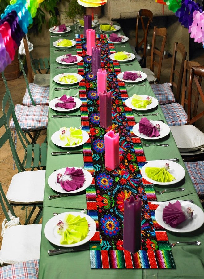 Kreyfer Mexican Table Runner 72 x 13 Inch – Fiesta Serape Floral Bird Table Decor for Cinco de Mayo, Southwestern Boho Dining Table Cloth for Kitchen Parties and Mexican Themed Events - Image 4