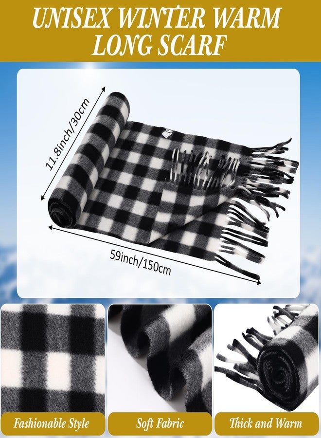 ShinyMatch 90 Pcs Hats Scarves Gloves Supplies Bulk Winter Beanie Hats Black Grey Grids Scarves Touchscreen Gloves Gift - Image 2