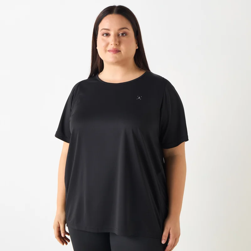 ADOT by Splash Round Neck T-shirt with Short Sleeves