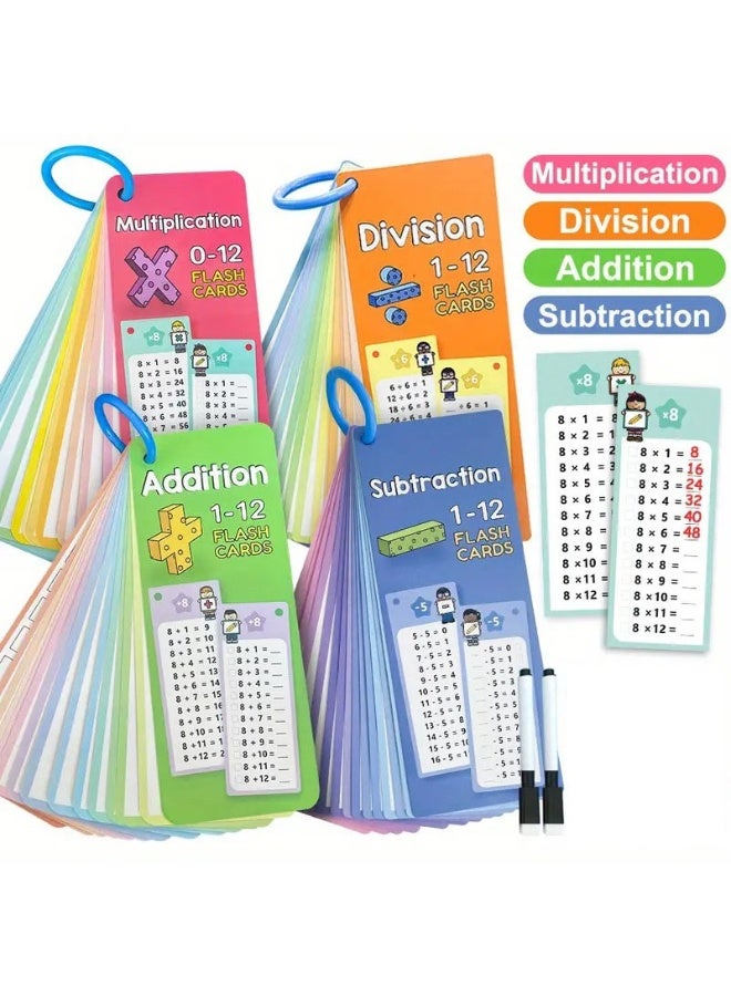 كليكو مجموعة بطاقات تعليمية للرياضيات 4 في 1 (الجمع، الطرح، الضرب، القسمة) - Image 1