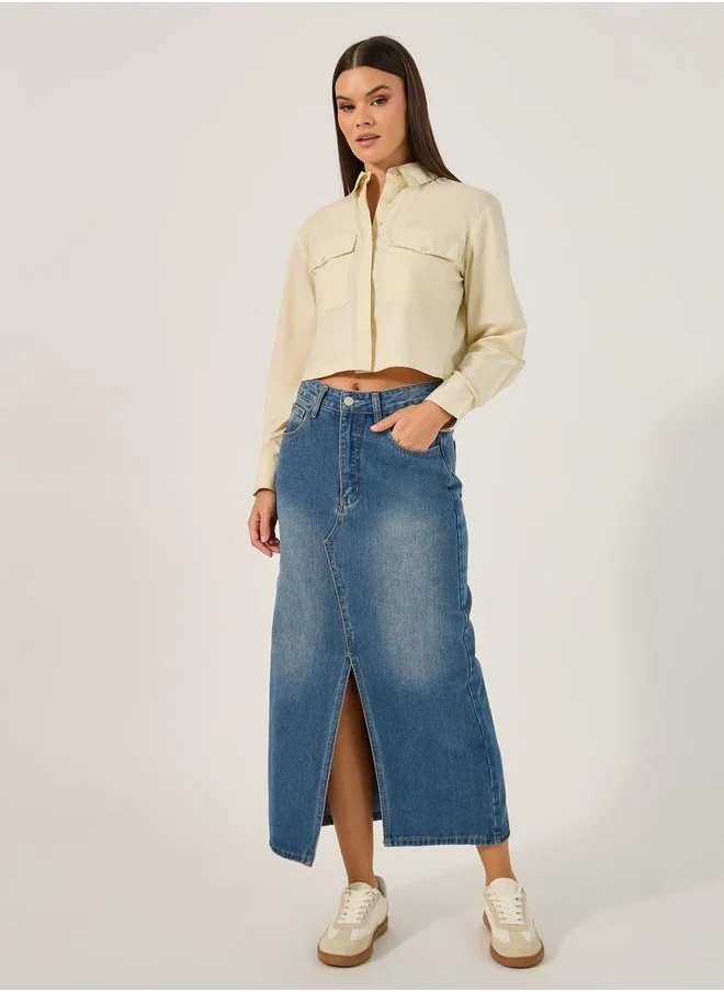 Styli Styli Sold Long Sleeves Cropped Boxy Fit Shirt