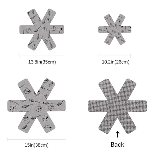Anpuimult Pan Protectors for Stacking,Set of 12 and 3 Different Size,pan separators Protectors,Cookware Protector Set,Pot Protectors Stacking，Pot Pads Anti-Slip to Avoid Scratching or Marring When Stacking - Image 2
