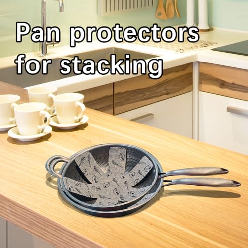 Anpuimult Pan Protectors for Stacking,Set of 12 and 3 Different Size,pan separators Protectors,Cookware Protector Set,Pot Protectors Stacking，Pot Pads Anti-Slip to Avoid Scratching or Marring When Stacking - Image 3