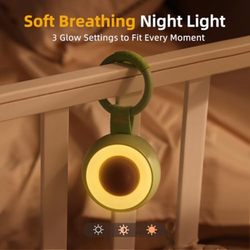 alilo Pocket Soother Portable Baby Sound Machine with Night Light, 30 Soothing Sounds White Noise, Travel Sleep Aid with Timer Memory, Newborn Gift Avocado - Image 4