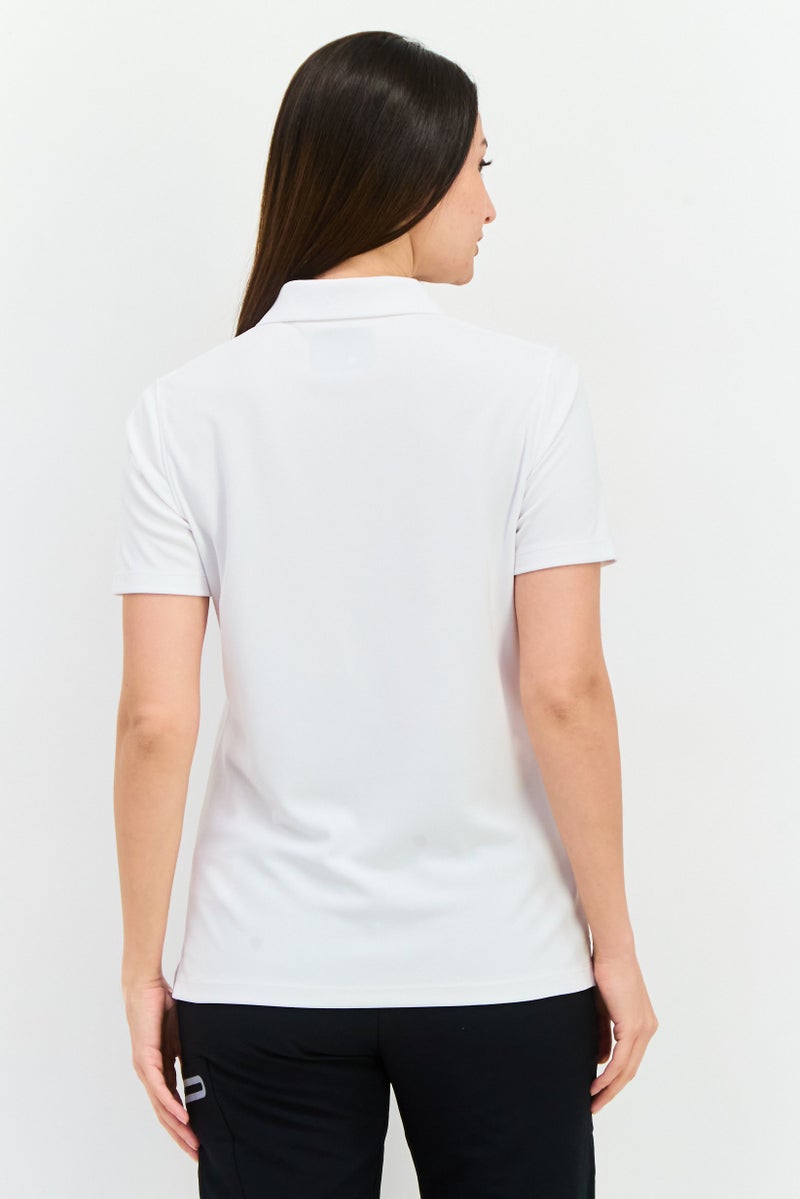 Lyle & Scott Women Regular Fit Brand Logo Short Sleeves Polo Shirt, White  - Image 3