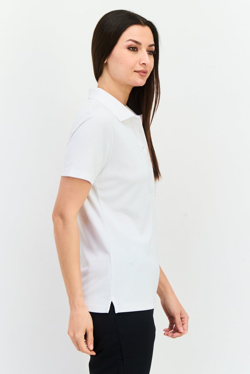 Lyle & Scott Women Regular Fit Brand Logo Short Sleeves Polo Shirt, White  - Image 2