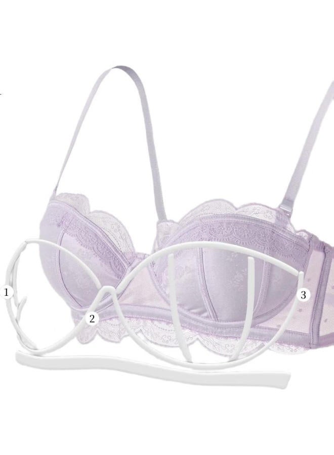 Mybody Mall Matching Women'S Underwear, Small Wave Bra, Push-Up For Small Removable Pads White, 75A - Image 2