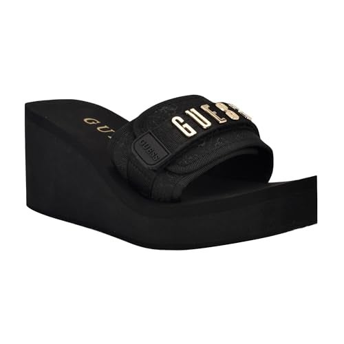 Guess Women's DELLEAN Wedge Sandal, Black 001, 11 - Image 1