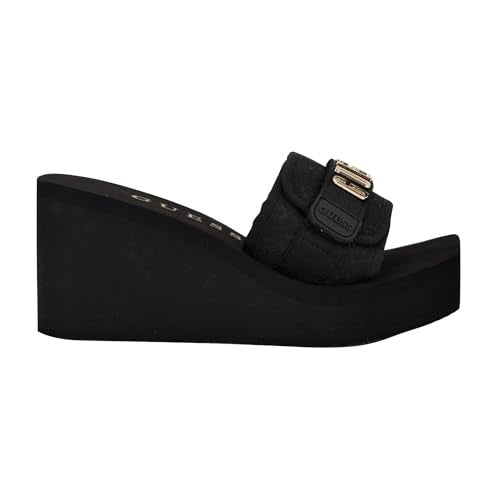 Guess Women's DELLEAN Wedge Sandal, Black 001, 11 - Image 5