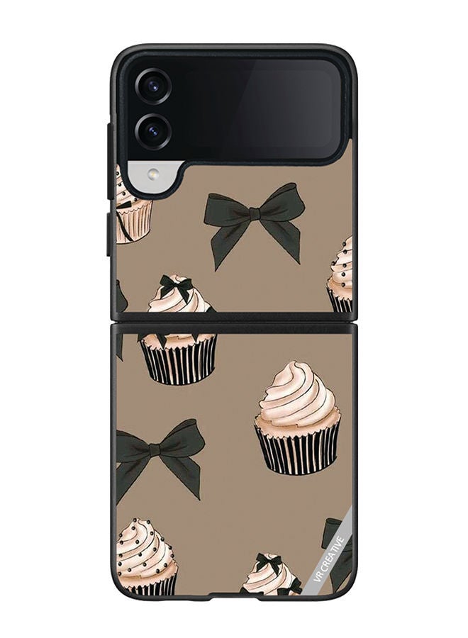 VR CREATIVE Protective Case Cover For Samsung Galaxy Z Flip4 Cupcakes Design Multicolour - Image 1