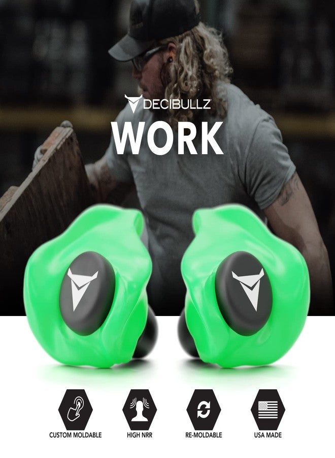 Decibullz - Custom Molded Earplugs, 31dB Highest NRR, Comfortable Hearing Protection for Shooting, Travel, Swimming, Work and Concerts (Green) - Image 5