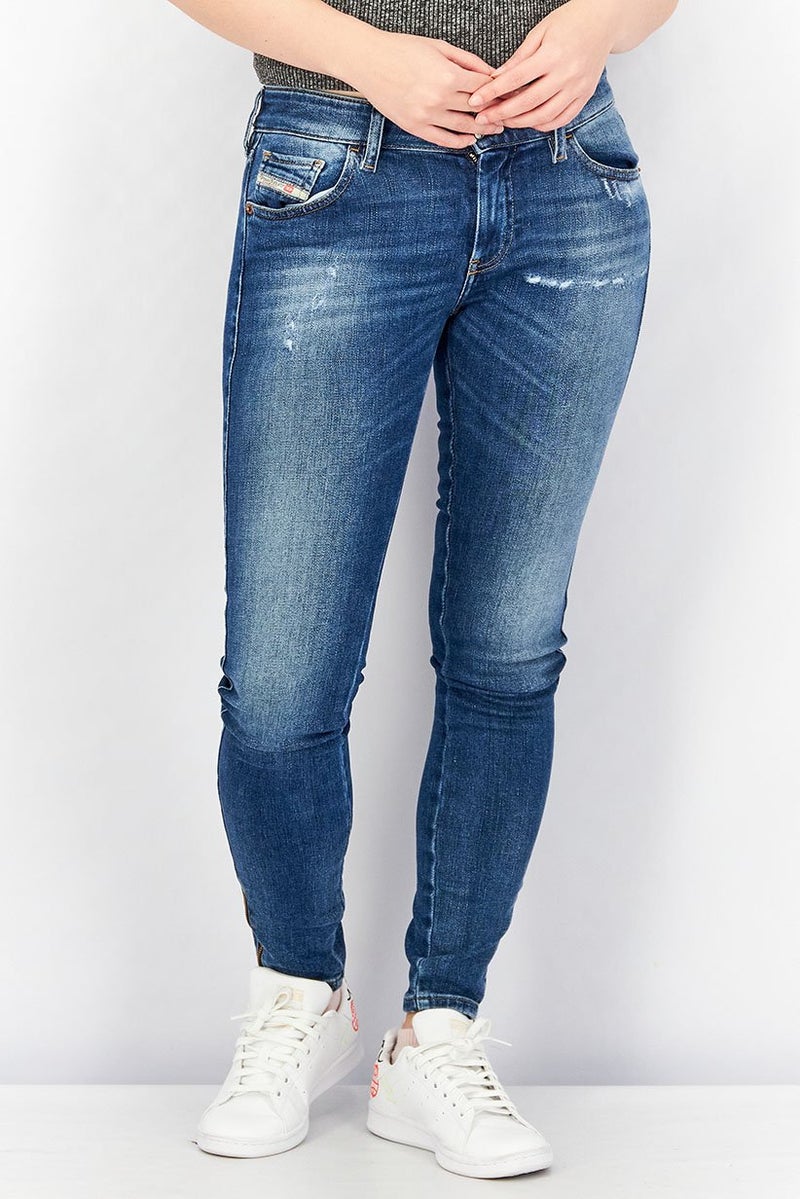 DIESEL Women Slandy Super Skinny Stretchable Denim Jeans, Blue - Image 2