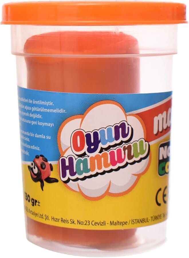 Nova Color NC-4147 Plastic Cup Of Play Dough, 100 Gram, With Non-Sticky Formula That’s Easy To Clean Off Hands And Surfaces - Orange