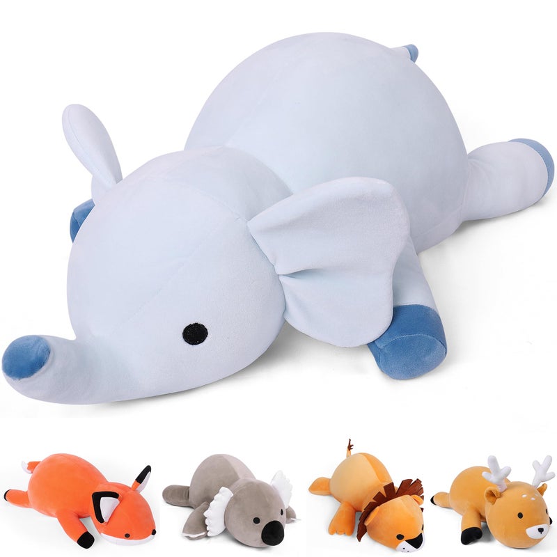 OurHonor Weighted Stuffed Animals  4.2Lb Weighted Elephant Plush  24in Giant Elephant Throw Pillow Soft Plushie Doll Toy Gifts - Image 1
