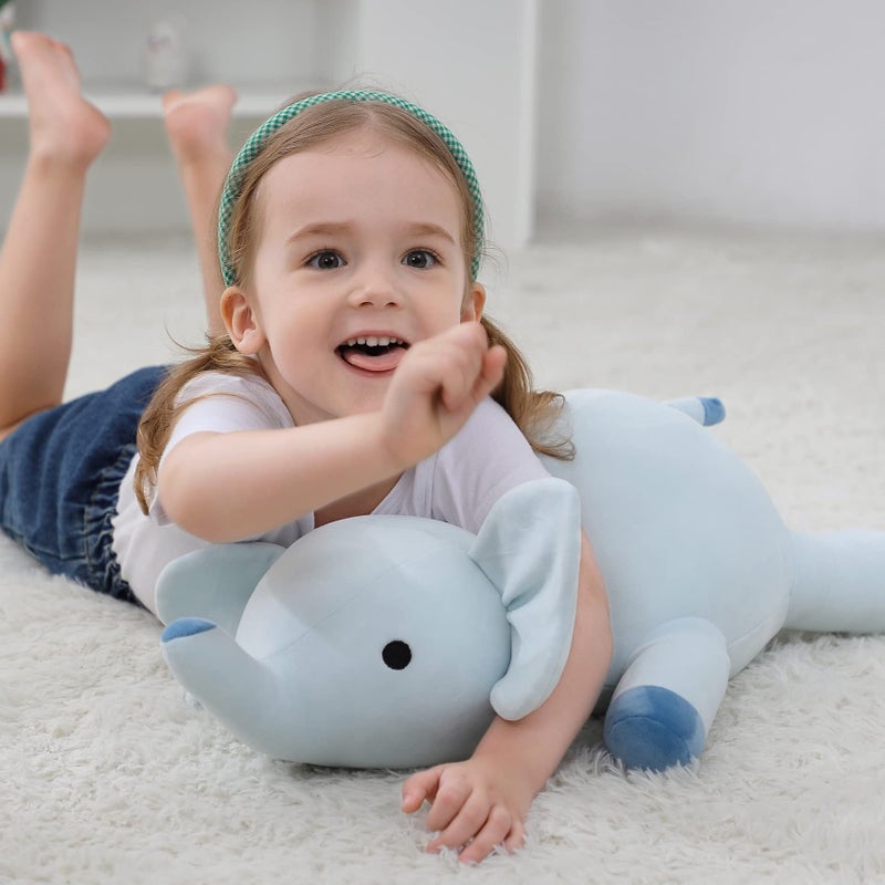 OurHonor Weighted Stuffed Animals  4.2Lb Weighted Elephant Plush  24in Giant Elephant Throw Pillow Soft Plushie Doll Toy Gifts - Image 3