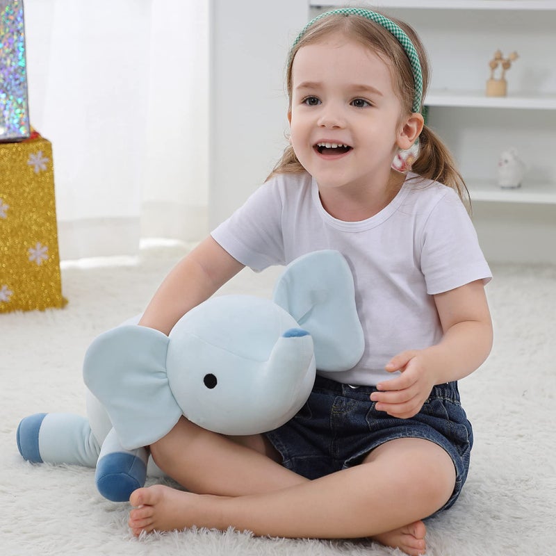 OurHonor Weighted Stuffed Animals  4.2Lb Weighted Elephant Plush  24in Giant Elephant Throw Pillow Soft Plushie Doll Toy Gifts - Image 5